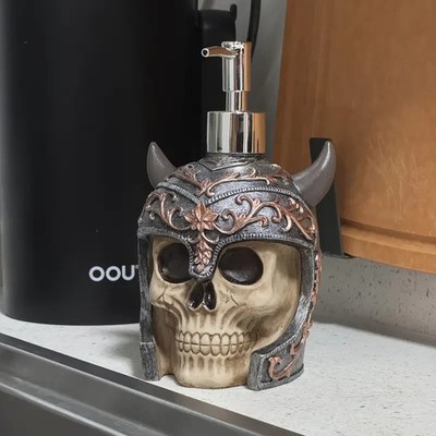 Flasche Flüssigseifenspender Duschgel Wikinger Schädel Gothic