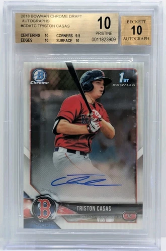 2018 Bowman Draft Chrome Pick Triston Casas #CDA-TC BGS 10 PRISTINE Auto 10