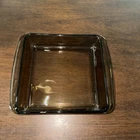 Vintage Pyrex 222 Square Baking Dish 2QT Casserole Amber Brown Glass Made in USA
