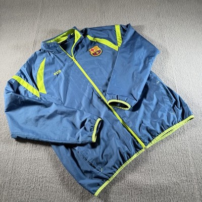 FCB Football Club Barcelona Lightweight Wind Breaker Warmup Jacket Mens Large