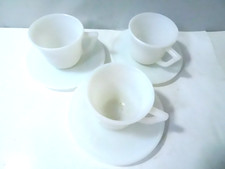 6 Hazel Atlas White Pastel Moderntone Little Hostess Children's Cups  Saucers