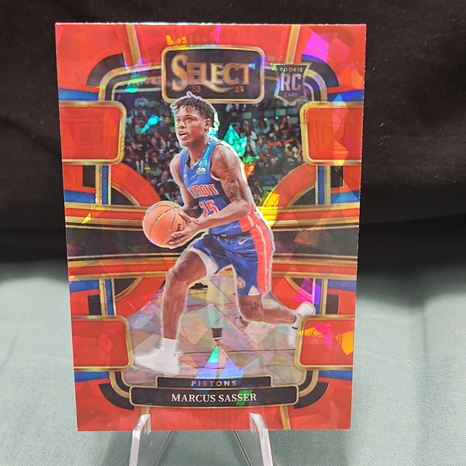 Panini Select 2023-24 Marcus Sasser Pistons Red Cracked Ice Prizm #70 Rookie