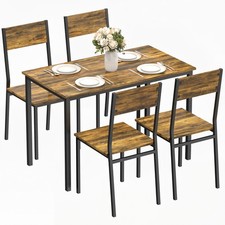 HOMCOM Ensemble table de salle à manger avec 4 chaises 108 x 60 x 76 cm Brun Ru