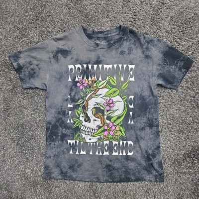 PRIMITIVE Official Men's ''LA CA Til The End'' Acid Washed Skull T-Shirt Sz Small