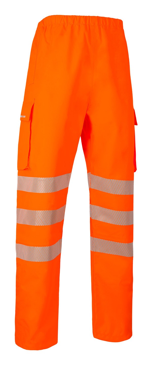 Beeswift Deltic Hi-Vis Ripstop Breathable Waterproof Rail Overtrouser Orange 4XL
