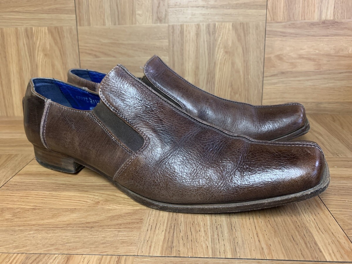 Worn? Mark Nason Brown Leather Dragon Cross Split Toe Slip  display picture 1