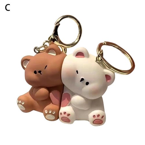 Cute Cartoon Bear Keychain Pendant, Loving Couple Magnetically to Attaches B3Y4 - Picture 17 of 20