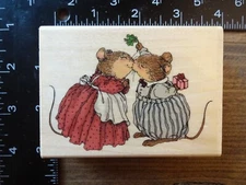 NEW - Holly Pond Hill KISS ME UNDER THE MISTLETOE Christmas Rubber Stamp UPTOWN