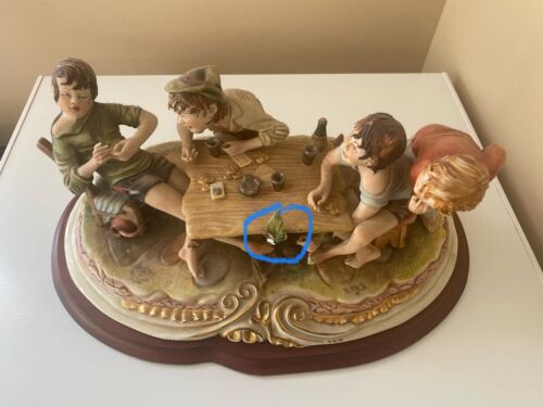 CAPODIMONTE Bruno Merli ~ POKER GAME "CHEATERS" LARGE Figurine 18" X 12" - Picture 2 of 15