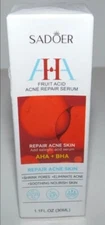 Sadoer AHA Fruit Acid Acne Repair Serum 1.1 fl oz Brand New