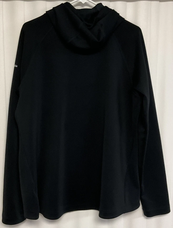 Pulôver Columbia leve com capuz feminino extra grande preto. 5477 - Imagem 2 de 3