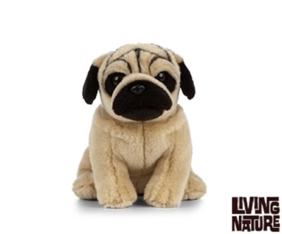 LIVING NATURE PUG - AN454 REALISTIC CUDDLY SOFT TOY DOG TEDDY WITH TAG NEW PLUSH | eBay