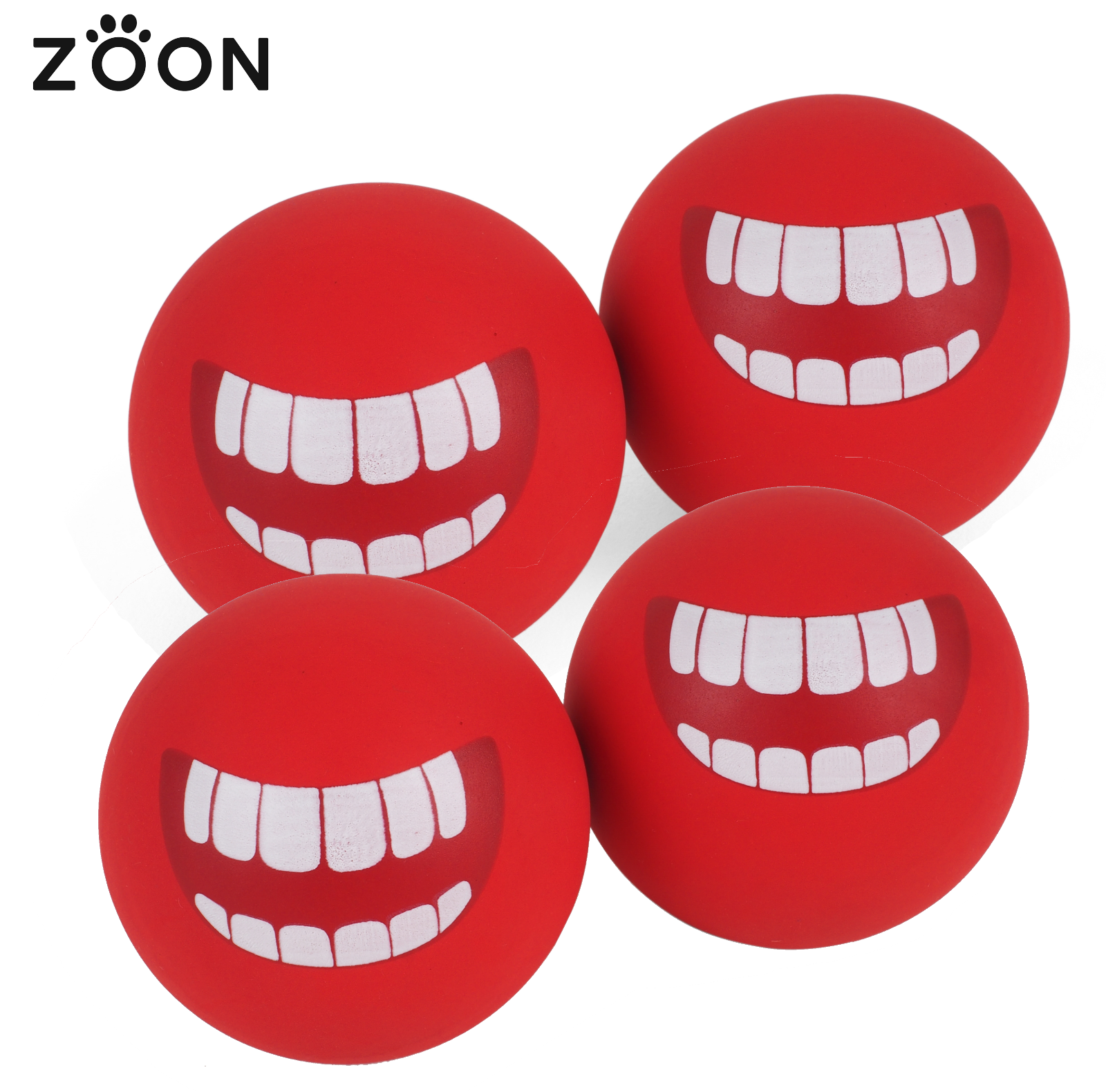 4 PACK GNASH! ULTRA BOUNCE ZOONBALL DOG PUPPY FETCH BALL PLAY TOY 6CM