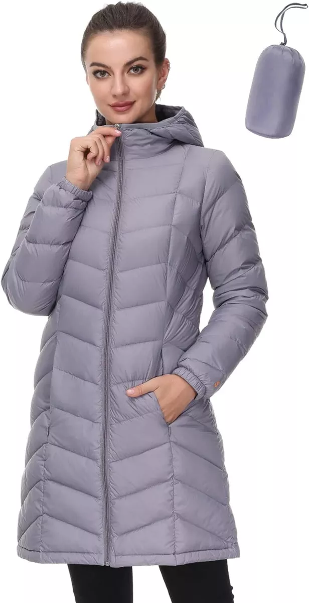 Knee length packable down coat new arrivals
