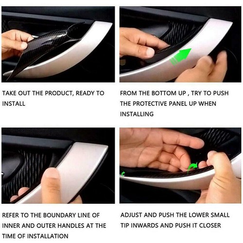 2Pcs Interior Door Handle Covers Left&Right For BMW F30 F31 F34 F80 316i 320i - Picture 4 of 11