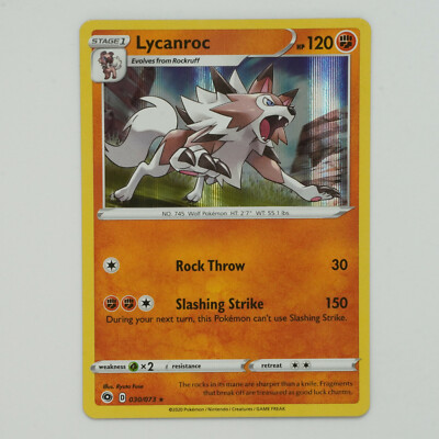 lycanroc pokemon card value Lycanroc 030/073 Holo Rare Champions Path Pokemon Card