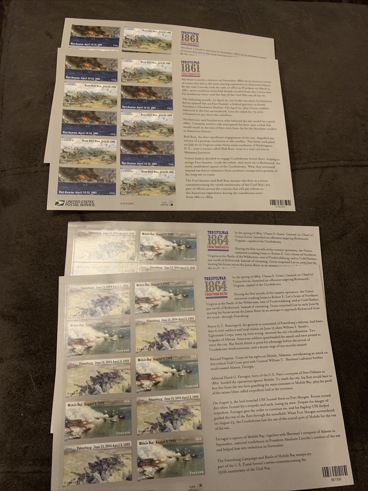 USPS Postage Stamps Lot of 20 Sheets 340Stamps Total. All forever