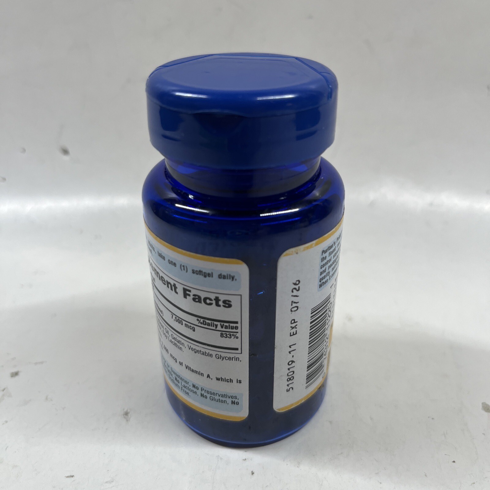 Puritan's Pride BetaCarotene Pro Vitamin A 7,500mcg 25,000 IU 100