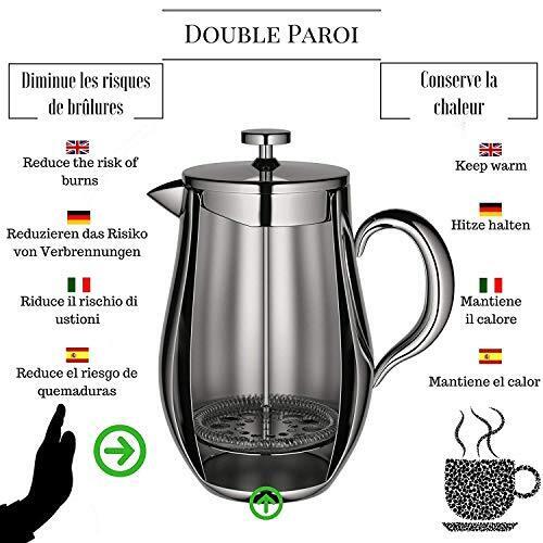 VeoHome French Press Kaffeebereiter Kaffeekanne unzerbrechlich und hält Ihren...