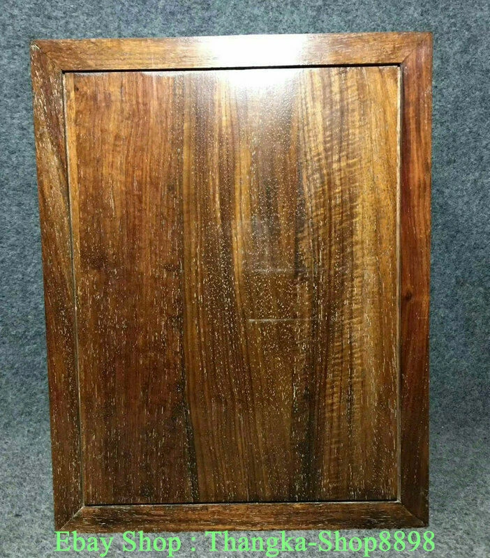 Caja de almacenamiento de 5 cajones para tallar madera Huanghuali pera amarilla china antigua de 12" Foto 3 de 4