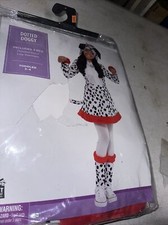 Dotted Doggy Dalmatian Girl Puppy Dog Fancy Dress Halloween Toddler 3-4 Costume