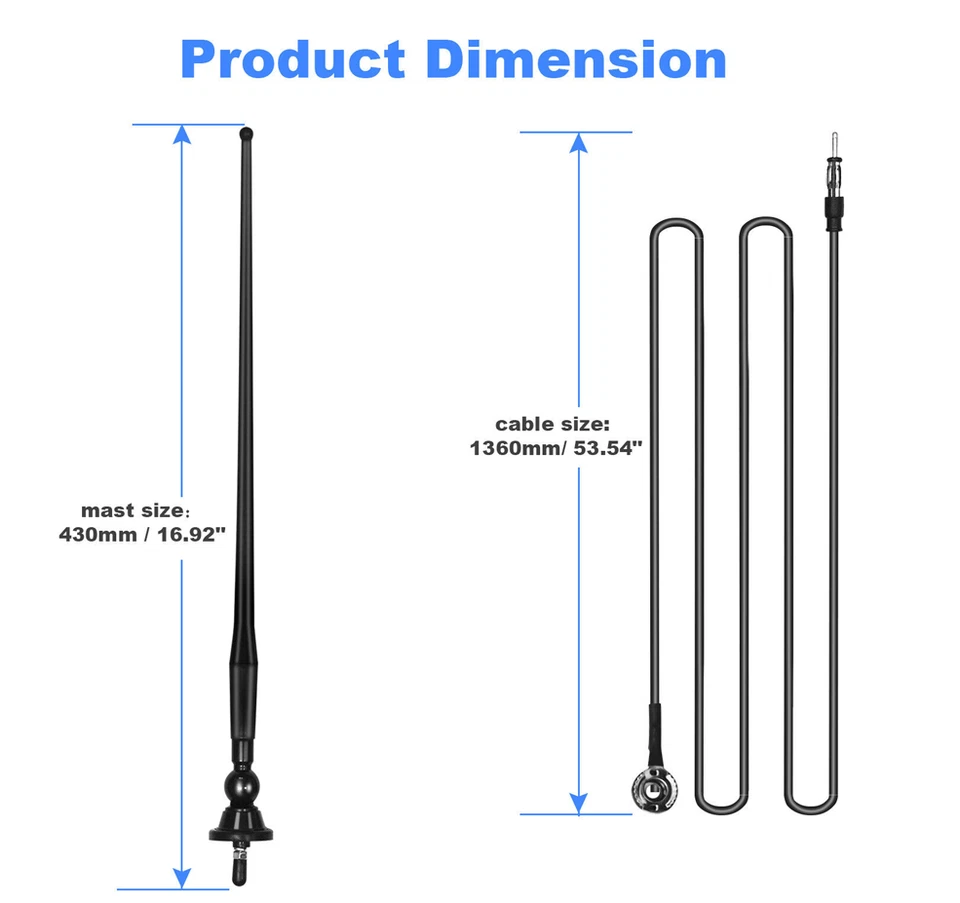 Antena de radio para barco marino de coche 16 pulgadas FM AM antena estéreo mástil flexible 1 pieza Foto 2 de 4