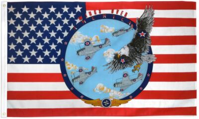 ''USA WINGS OVER AMERICA'' flag 3x5 ft polyester banner sign US American eagle