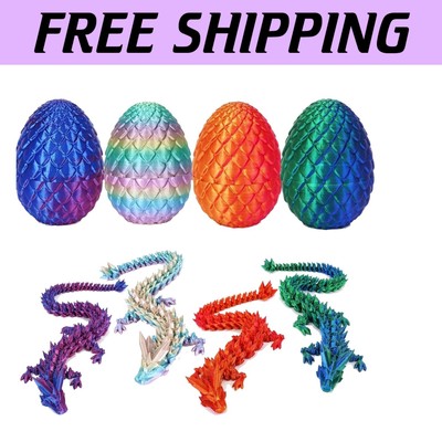 Creative Play with 4-Pack of 3D Printed Dragon Eggs - Sensory Fidget Collection