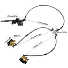 Double Front Twin Disc Brake Caliper Master Cylinder fr Quad ATV Quad Bike 125cc