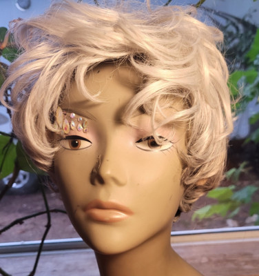 Short Silver Grey Bob Curly Pixie Cut Full Hair Wig Daily Wear