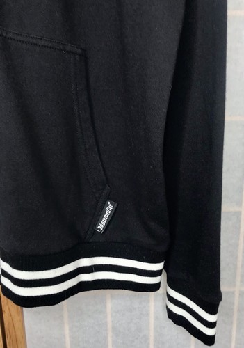 NWOT Black Hoodie LG Full Zip Pockets White Stripe Trim Branded Jagermeister New - Picture 4 of 7