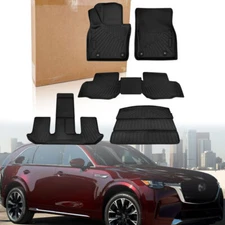All Weather Custom Floor Mats & Trunk Cargo Liner TPE For Mazda CX-90 2024 2025