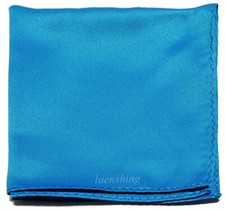 New formal Brand Q satin polyester pocket square hankie only french blue prom