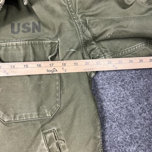 US Navy Military A-2 Intermediate Cold Weather Deck Jacket Medium VTG 60s USN - Picture 13 of 20