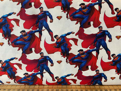 DC Comics lizenzierter Superman 100 % Baumwollstoff von 1/4 m * 