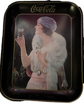 Coca-Cola Metal Serving Tray Flapper Girl 1925 Advertisement 1973 USA Vintage