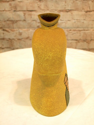 Moderne Vase Keramik gelb 23 cm hoch - Bild 6 von 7