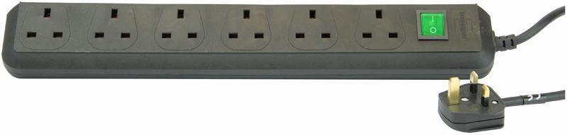 BRENNENSTUHL - Cavo di prolunga commutato Eco-Line 6 Gang, 1,5 m nero