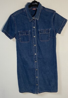 white christmas dresses West Virginia Mountaineers Wrangler Short Sleeve Denim Dress Denim / S