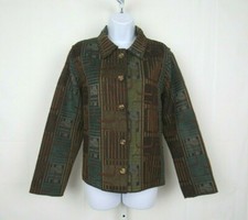 VTG 1990s 2000s WINDING RIVER JACKET SIZE FLOWER LINK BUTTONS MOD PATTERN