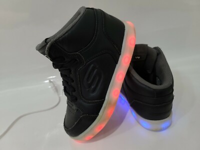 Skechers Boys Size 11 Lights Energy Lights Black High Top