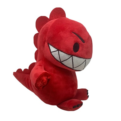 red stuffed dinosaur