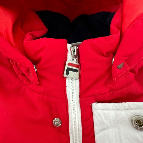 FILA P1 Tech Heavyweight Windbreaker Jacket Logo Hooded Red White Blue XXL $120 - Picture 11 of 12