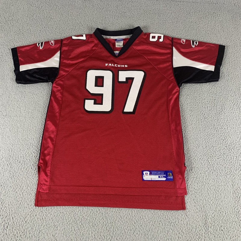 Atlanta Falcons Jersey Youth XL Red Polyester NFL Reebok #97 Patrick Kerney