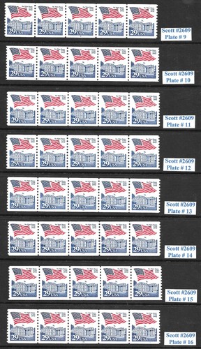 Scott #2609 29c Flag/White House PNC5s, Comp. Set of 17, VF+QUALITY!-Cat-$73.50 - Picture 2 of 3