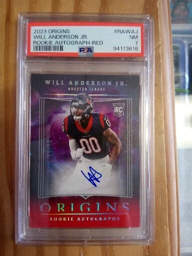 Will Anderson Panini Origins Rookie Autographs #RAWAJ Red