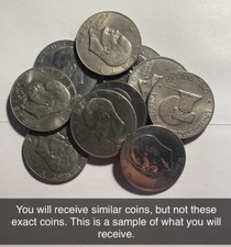 1971 - 1978 Eisenhower Ike Dollars, Lot Of 10 Different Clad Coins, With A 1976