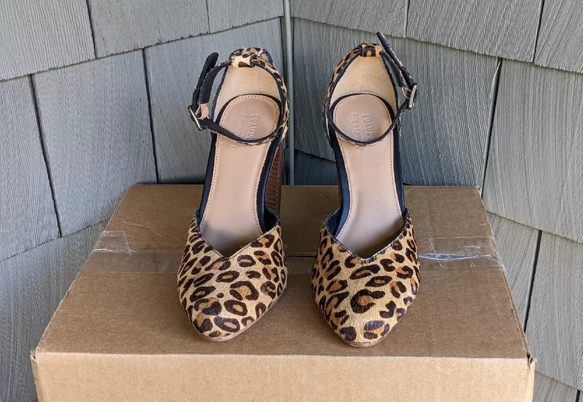 Soludos Collette Leopard Print Calf Hair Heel Size 7 eBay