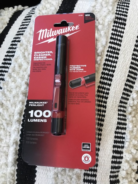 milwaukee 2105 aluminum 100 lumen pen light with clip