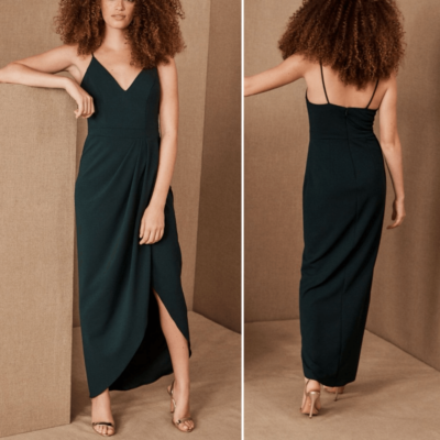 Anthropologie BHLDN Caron Dress Dark Emerald Green | eBay